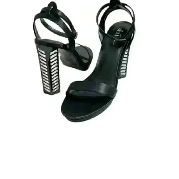 Shi by Journeys Dazzled Black Open Toe Ank… - Picture 3 of 10